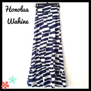 ♥️ Honolua Wahine: Size:S/Blue & White Geo Print Maxi